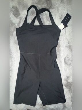 YPB sculptLUX Active Onesie Black Strappy Athletic Romper